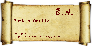 Burkus Attila névjegykártya